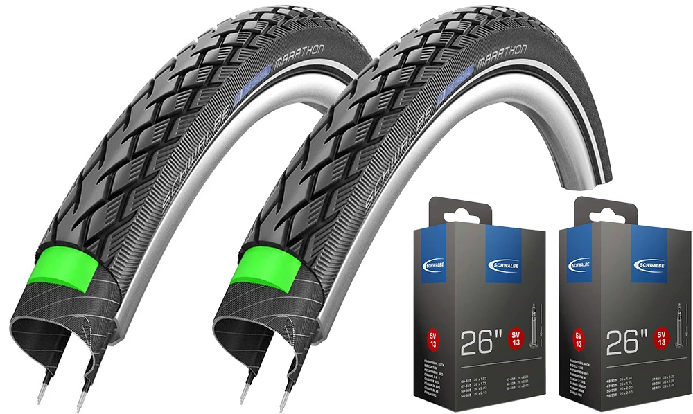 Schwalbe Marathon 47-559 + Chambre à Air SV13 Set 1 Schwalbe Marathon 47-559 + Chambre à Air SV13 Set