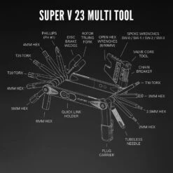 Lezyne Super V23 Multitool -Vélo Accessoires Boutique SuperV 23 ExplodedToolDiagrams R1 1800x1800