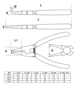 Jeu De Pinces à Circlips 175mm -Vélo Accessoires Boutique bgs technic 447 Sprengringzangen Satz 175mm 7